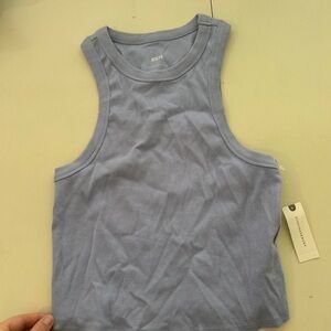 Maeve Light Blue Ribbed Tank Top